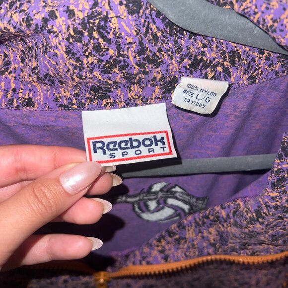 Unisex -100% Authentic Vintage Reebok Volleyball Pullover Anorak Jacket - Size L - Picture 5 of 6